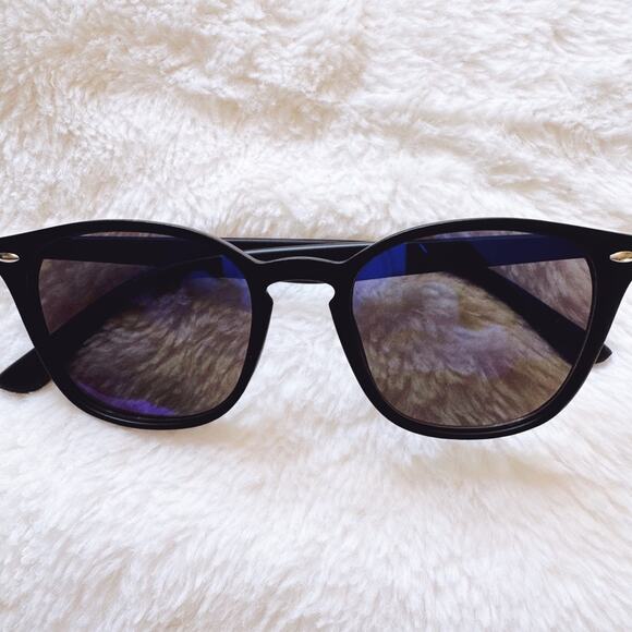 Maura Blue Oversized Oval Horn Rims Sunglasses - Picture 1 of 14